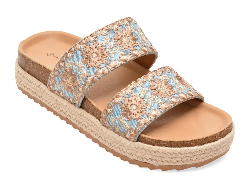 Papuci CALL IT SPRING albastri, JANNY 450, din material textil