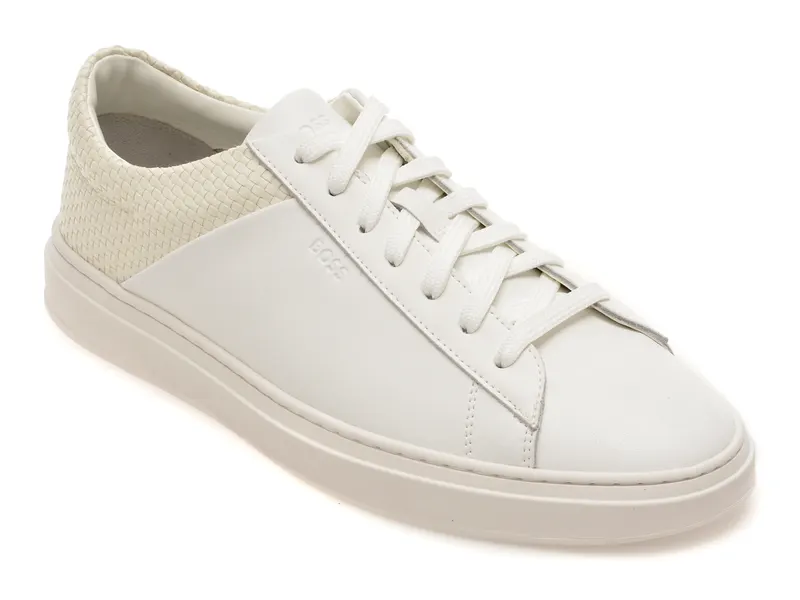 Pantofi sport BOSS albi, 3591, din piele naturala