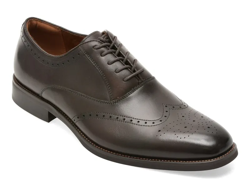 Pantofi elegant maro, DONALD 201, din piele naturala