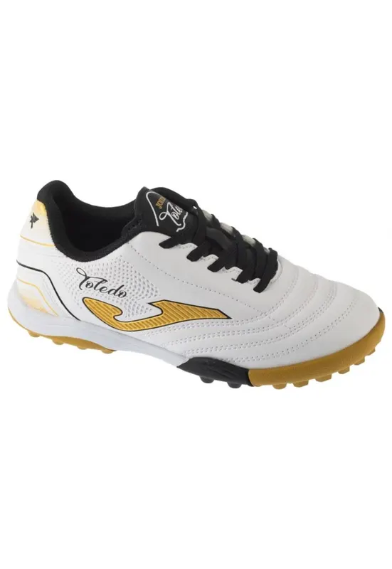 Ghete de fotbal copii - Toledo Jr 2502 TF TOJW2502TF - piele ecologica - alb -