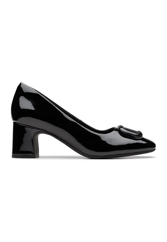 Pantofi de piele cu varf patrat Fernie - Negru
