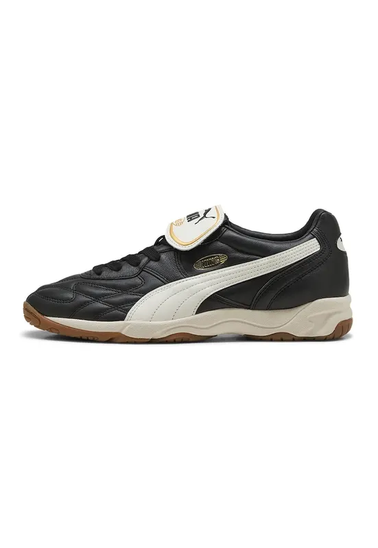Pantofi sport King de piele cu logo - Negru/Maro nisip