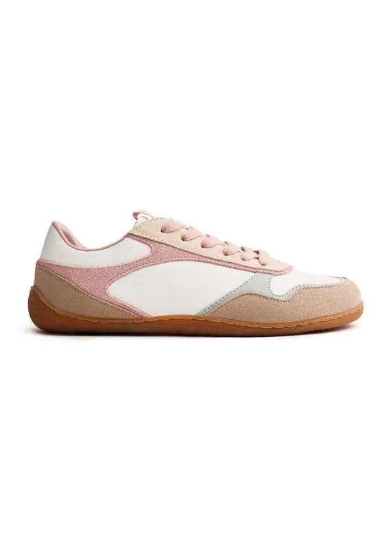 Pantofi sport low-cut cu model colorblock - Roz