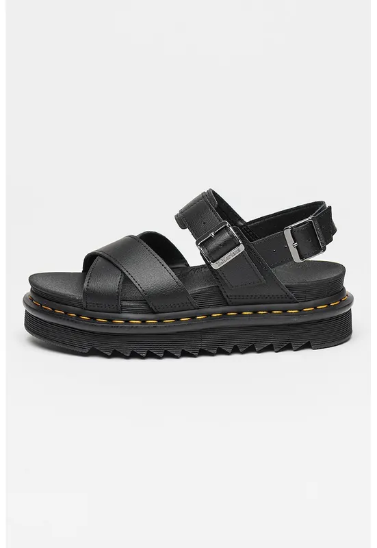 Sandale din piele Athena - Negru