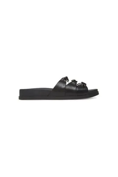 Slapi dama - 13950617 - Piele ecologica - Negru