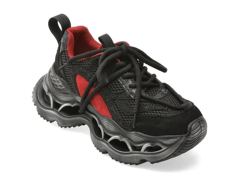 Pantofi sport negri, 30596, din material textil