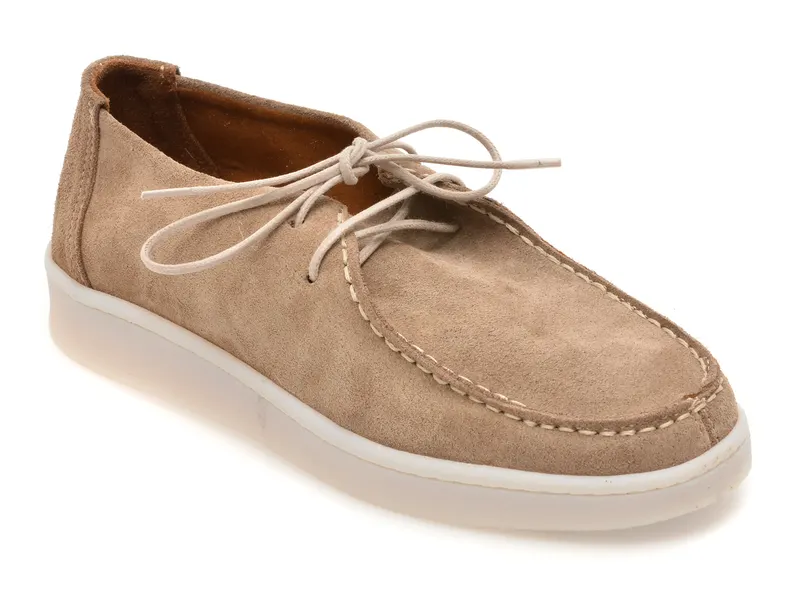 Mocasini gri, 5002514, din piele intoarsa