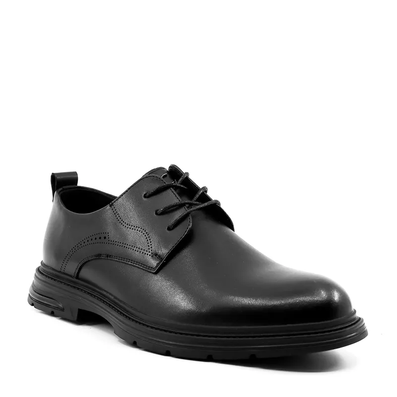Pantofi derby bărbați Luca di Gioia negri din piele 3910BP681N — imaginea 2