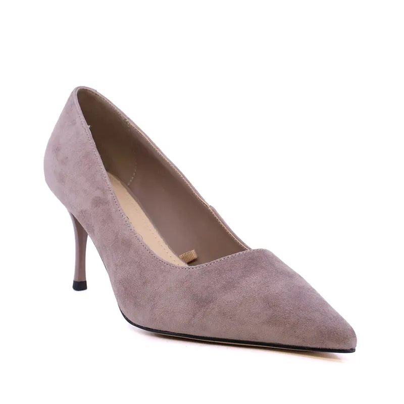 Pantofi stiletto femei Luca di Gioia taupe din piele întoarsă 1261DP9361VTA — imaginea 2