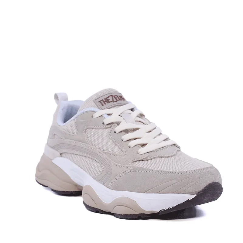 Sneakers femei Thezeus bej din piele întoarsă și textil 3731DPS1156VBE — imaginea 2