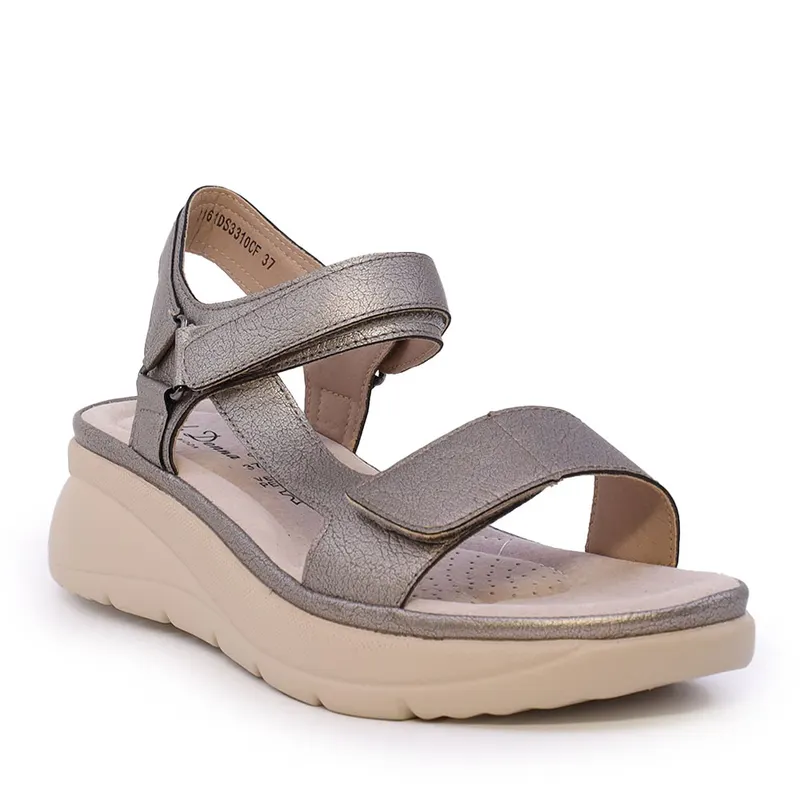 Sandale femei Solo Donna gri metalizat cu barete reglabile 1161DS3310CF — imaginea 2