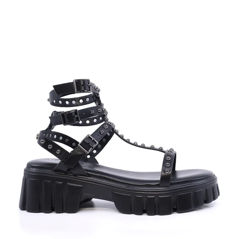 Sandale chunky femei Solo Donna negre cu accesorii 2851DS23063N