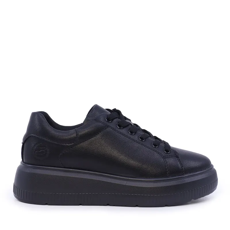 Sneakers femei negri din piele 1992DP6643N