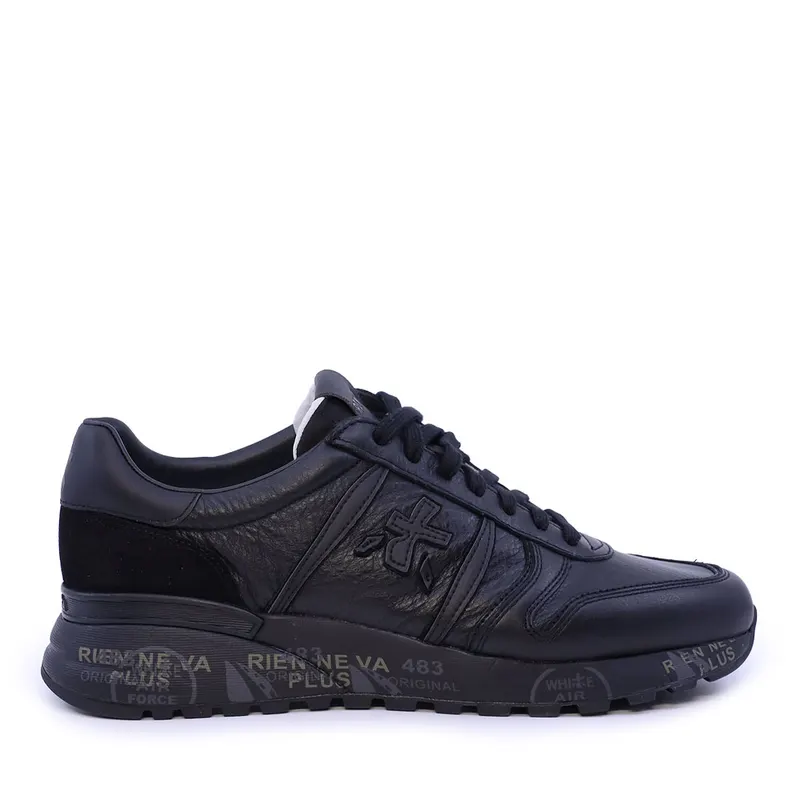 Sneakers bărbați Premiata Lander negri din piele 1692BP8659N