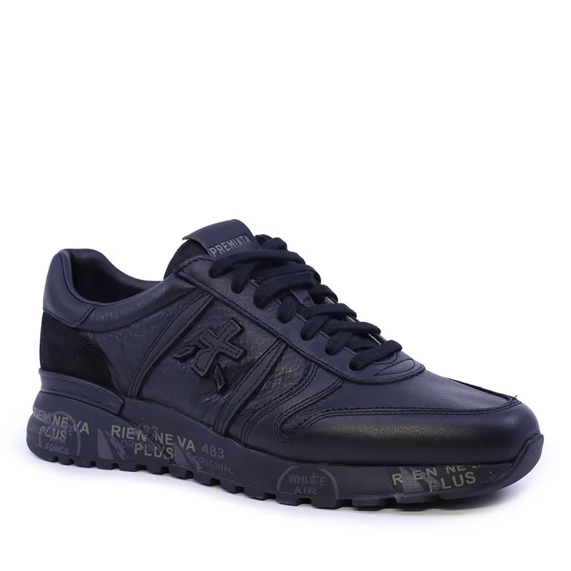 Sneakers bărbați Premiata Lander negri din piele 1692BP8659N — imaginea 2