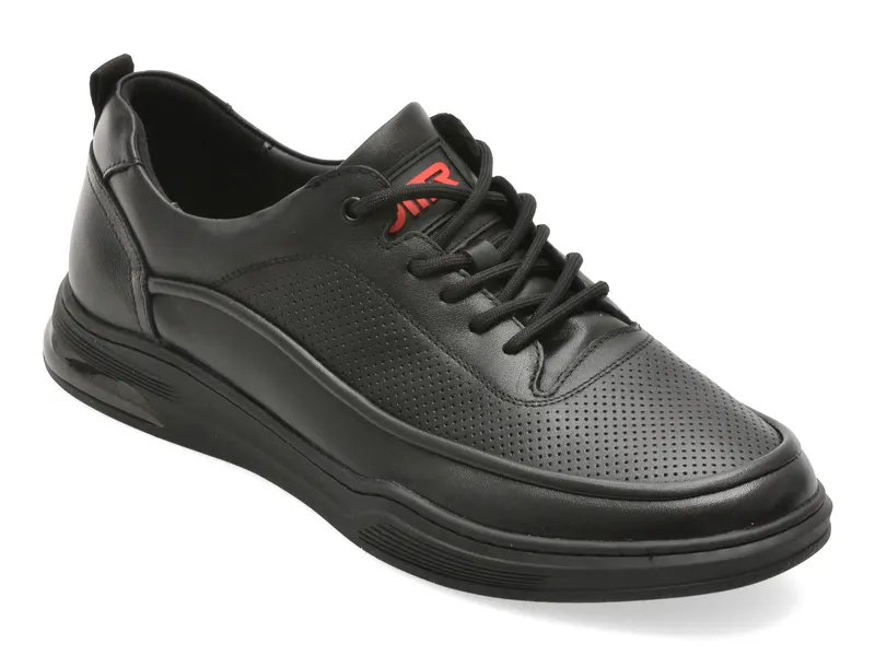 Pantofi sport negri, 63091, din piele naturala