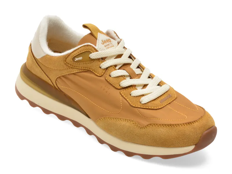Pantofi sport JEEP galbeni, 61020, din material textil