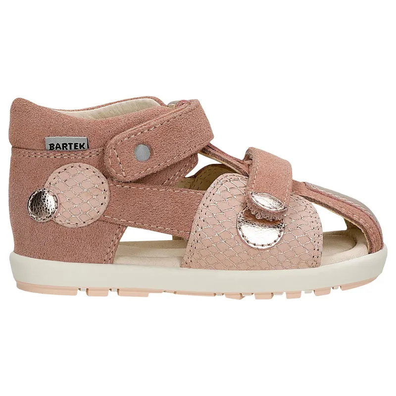 Sandale din piele roz pentru fete BARTEK cu accente aurii 84412-85
