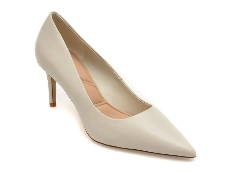 Pantofi eleganti albi, VERONE 121, din piele naturala