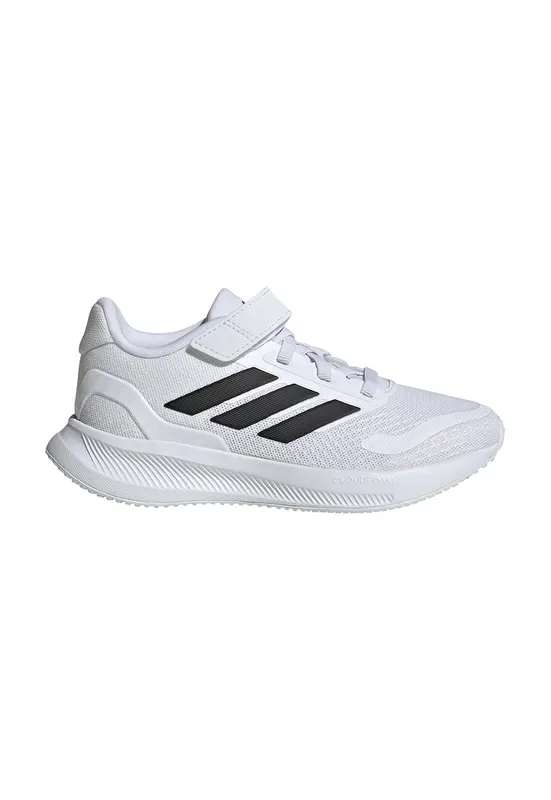 Pantofi sport Runfalcon 5 din plasa cu logo si velcro - Negru/Alb optic