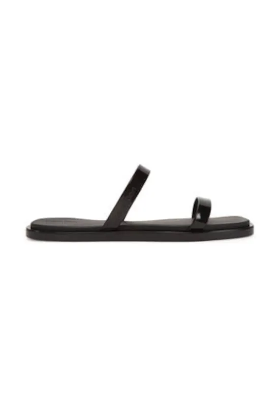 Slapi dama - piele ecologica - negru -