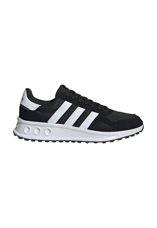 Pantofi sport Run 84 cu insertii de piele intoarsa - Alb/Negru
