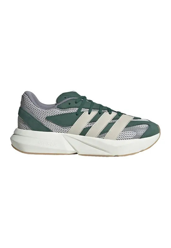 Pantofi sport cu talpa wedge si insertii din plasa Lightblaze - Gri/Bej/Verde englez