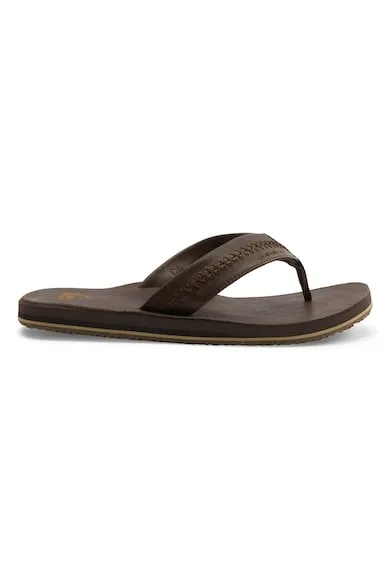 Papuci flip-flop de piele Carver - Maro inchis