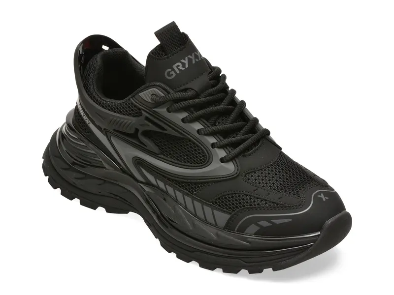Pantofi sport negri, 25825, din material textil