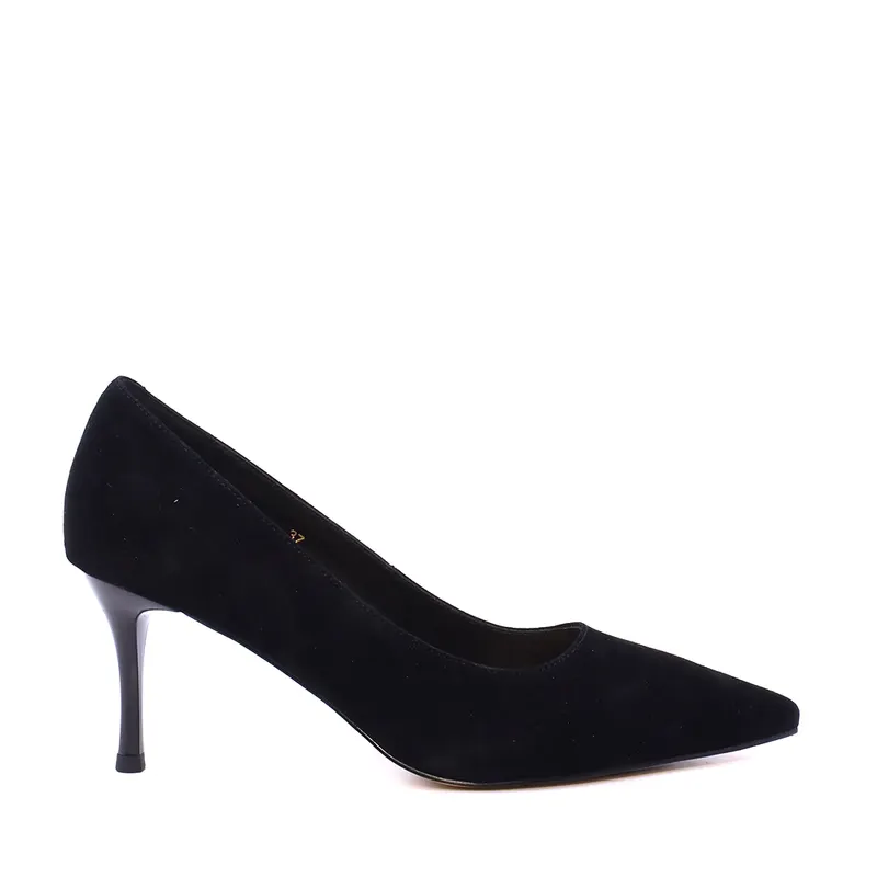 Pantofi stiletto femei Luca di Gioia negri din piele întoarsă 1261DP9361VN