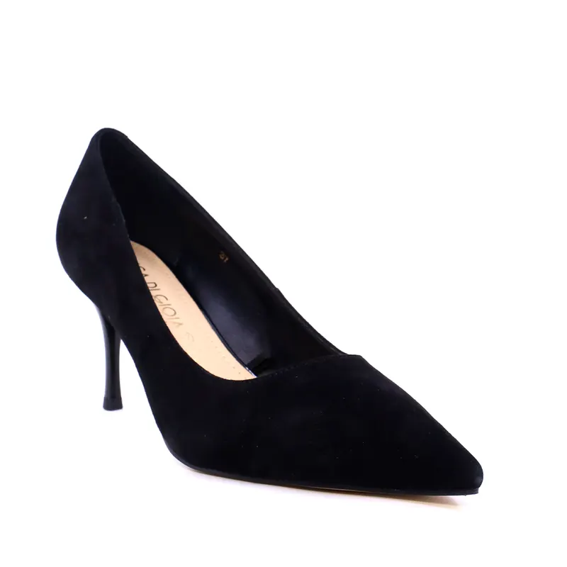 Pantofi stiletto femei Luca di Gioia negri din piele întoarsă 1261DP9361VN — imaginea 2