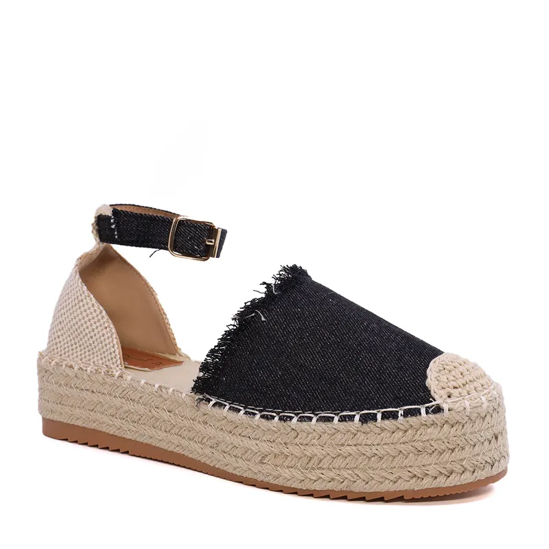 Espadrile femei Solo Donna negre din textil 2547DE39040JN — imaginea 2