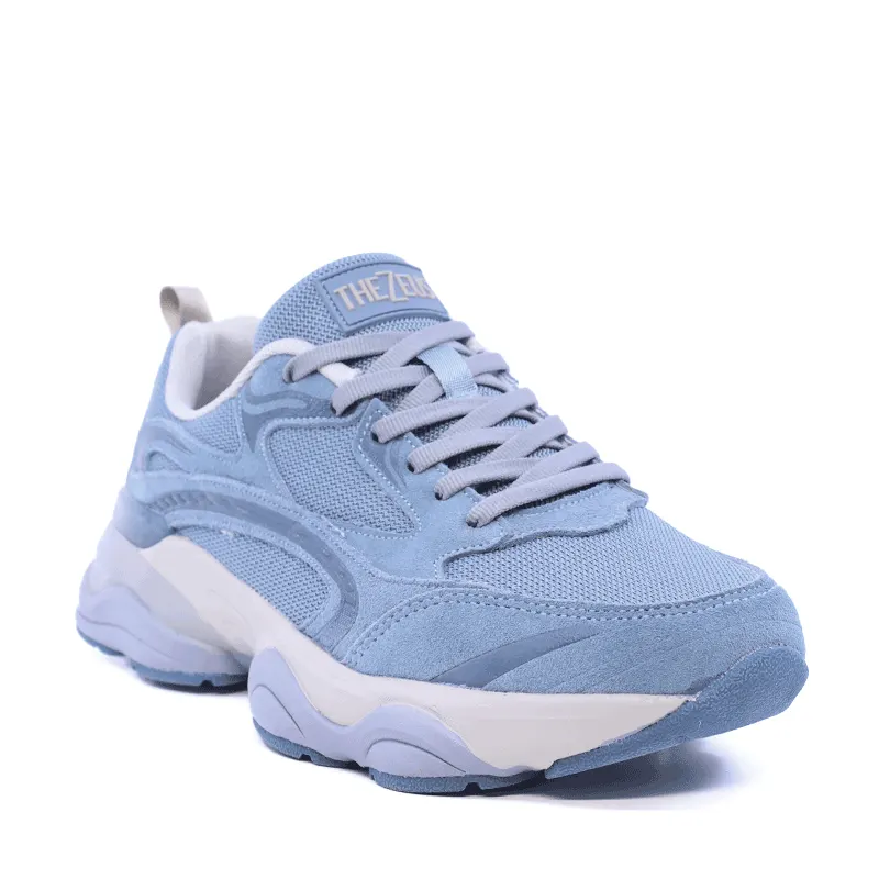 Sneakers femei Thezeus albaștri din piele întoarsă și textil 3731DPS1156VAZ — imaginea 2