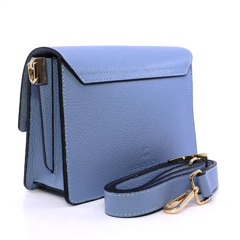Poșetă crossbody femei Luca di Gioia albastru deschis din piele 144POSP3665AZ — imaginea 2