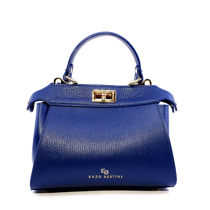 Poșetă tote femei Enzo Bertini bleumarin din piele 154POSP3694BL