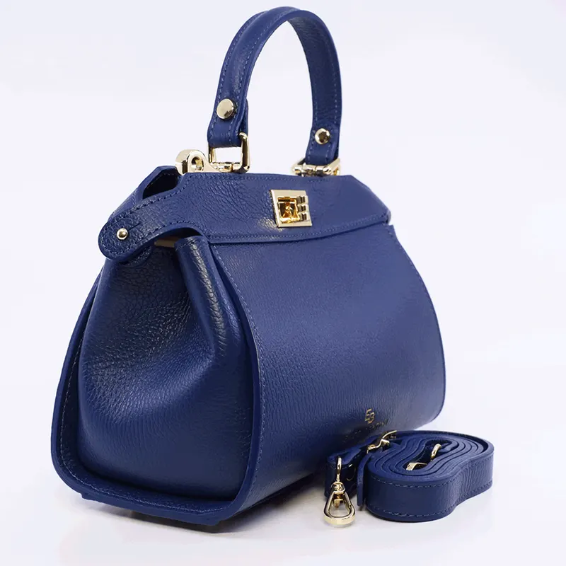 Poșetă tote femei Enzo Bertini bleumarin din piele 154POSP3694BL — imaginea 2