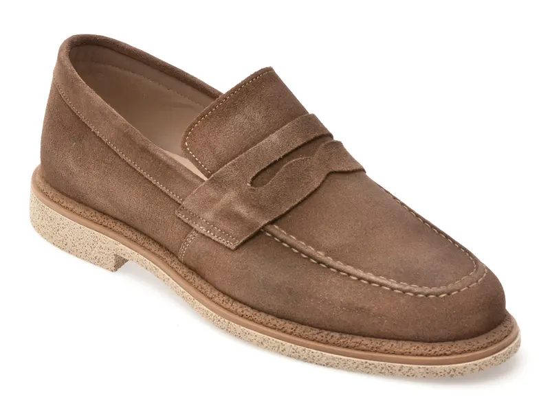 Mocasini eleganti BITE THE BULLET maro, 6952, din piele intoarsa
