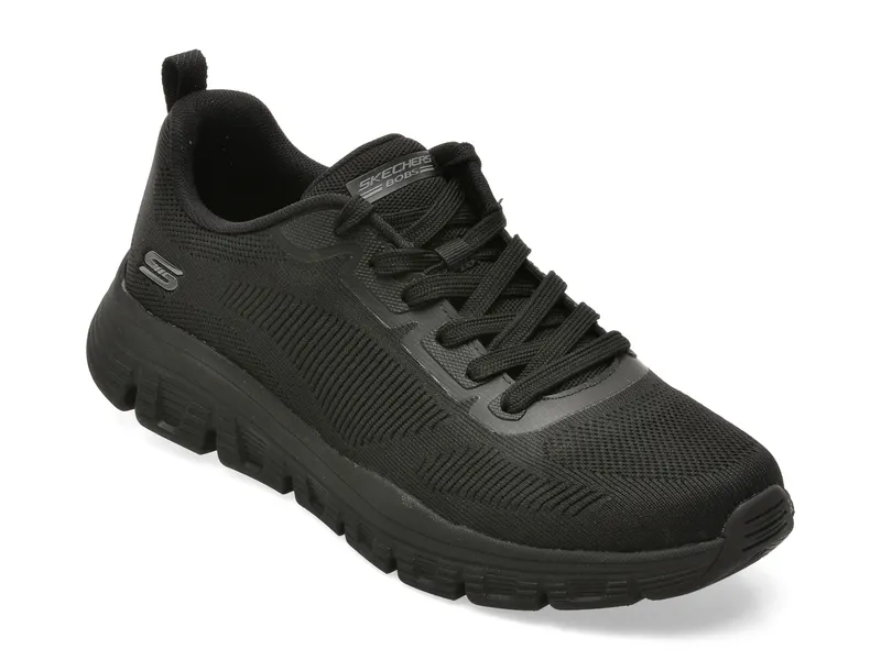 Pantofi sport SKECHERS negri, BOBS B LITE, din material textil