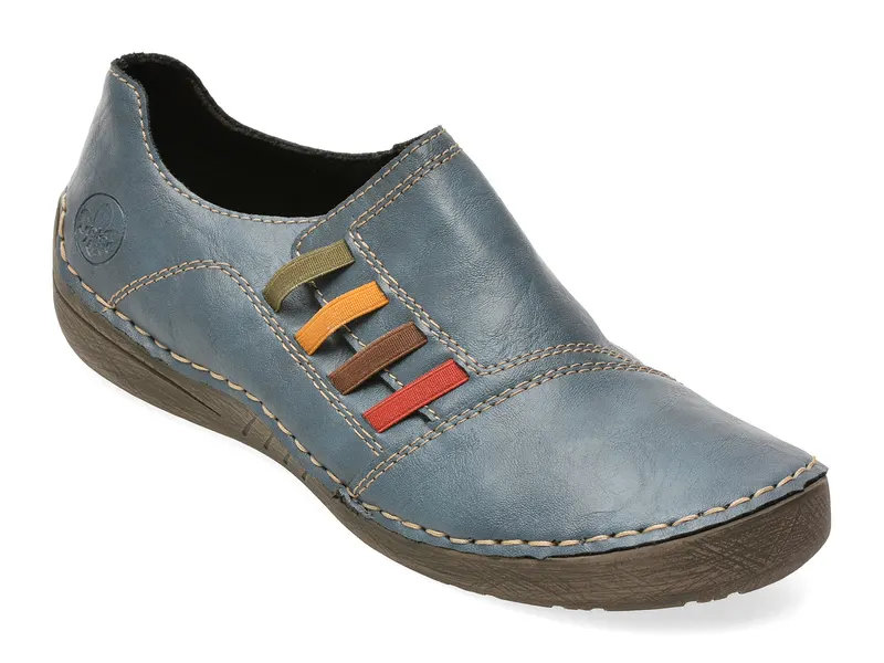 Pantofi RIEKER albastri, 52560, din piele ecologica