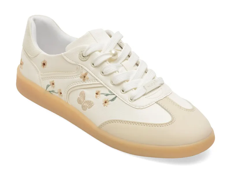 Pantofi sport albi, ERILG 182, din piele ecologica