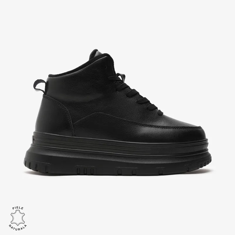 Ghete dama din Piele Naturala CRL0646 NEGRU