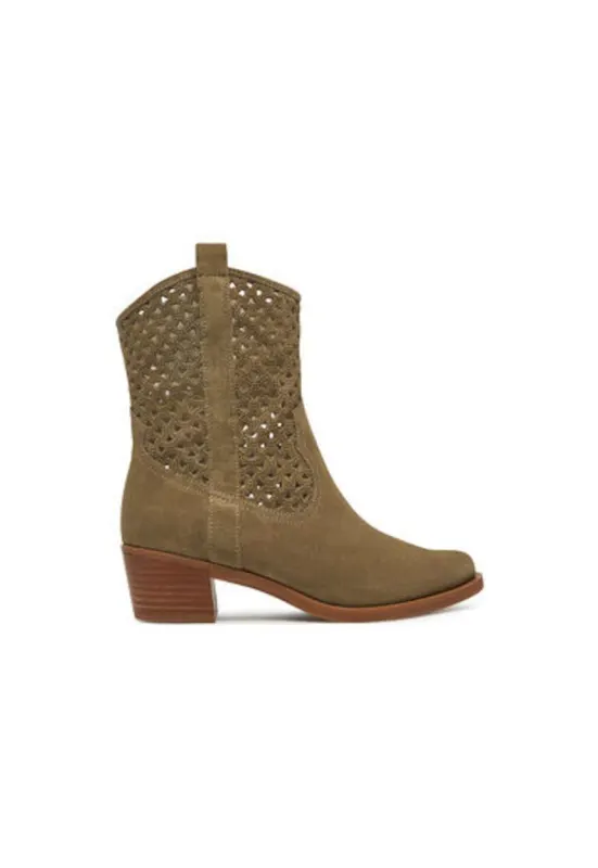 Botine dama GALATEA_BS - Piele naturala - Maro
