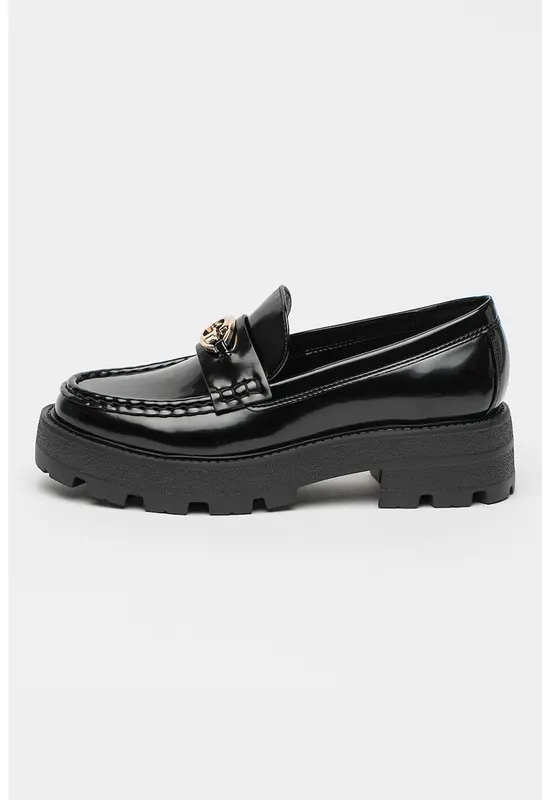 Pantofi loafer cu logo - Negru