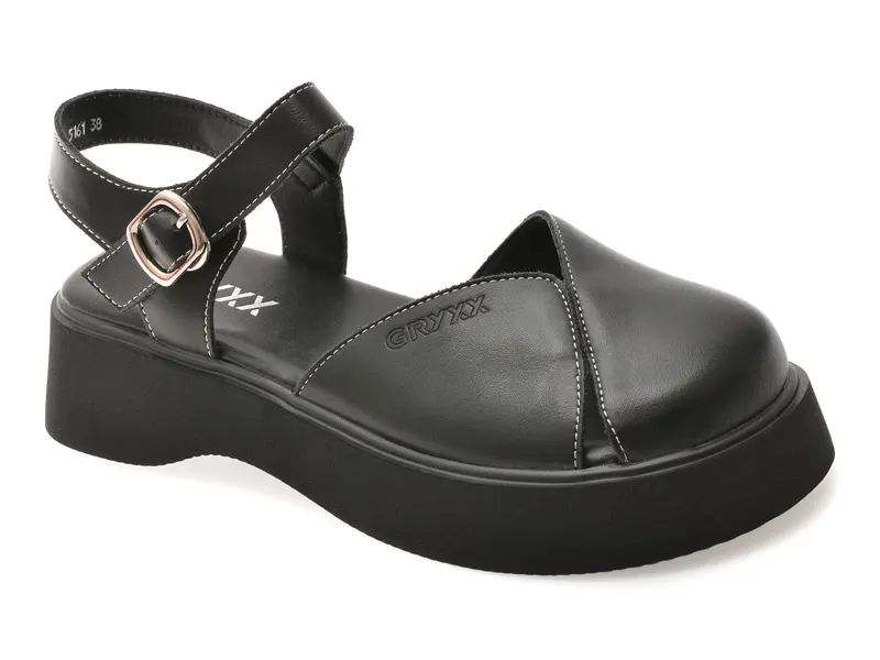 Pantofi negri, 5161, din piele naturala