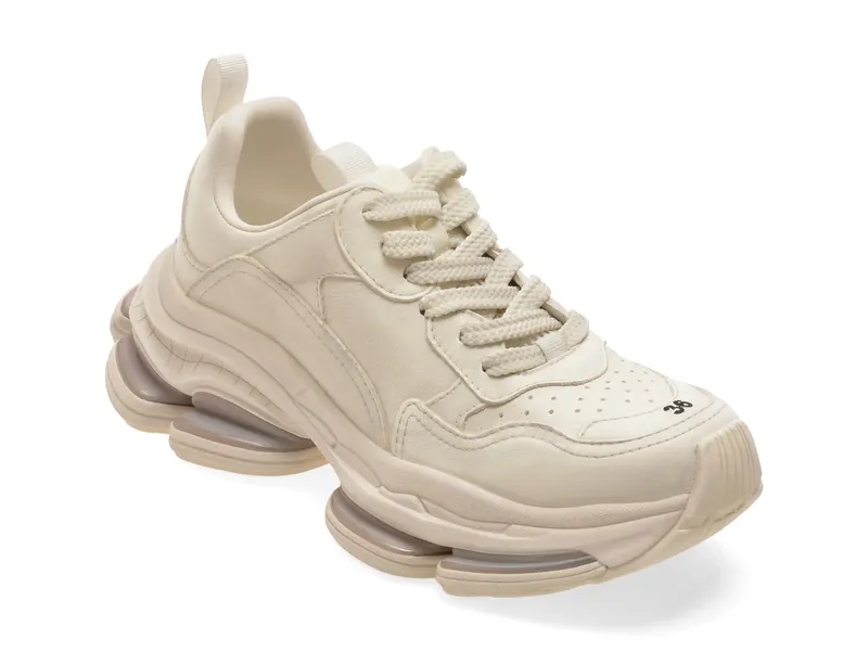 Pantofi sport albi, 2567, din piele naturala