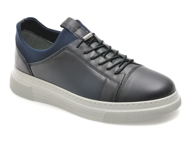 Pantofi bleumarin, BS3810, din piele naturala