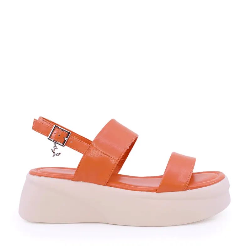 Sandale cu platformă femei Luca di Gioia portocalii din piele 1299DS7251PO