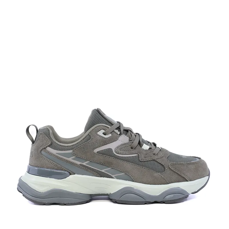 Sneakers bărbați Thezeus verde khaki din piele întoarsă și textil 3731BPS3211VV