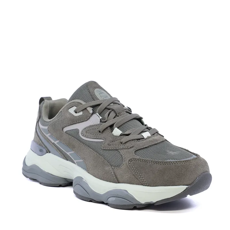 Sneakers bărbați Thezeus verde khaki din piele întoarsă și textil 3731BPS3211VV — imaginea 2
