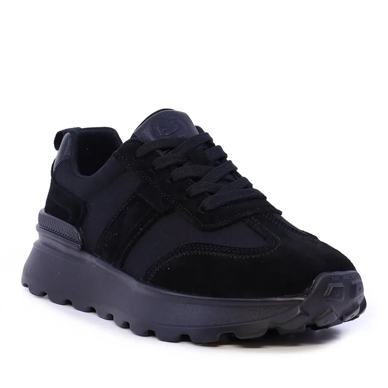 Sneakers ușori femei negri din piele și textil 1992DP6527VN — imaginea 2